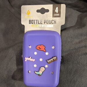 Purple Bottle Pouch with Charms